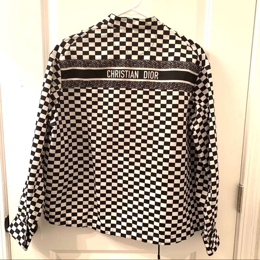 Christian Dior B/W Checkered Windbreaker Jacket